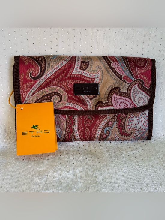 Etro Handbags - Etro Paisley Fold-Over Clutch in Red/Brown/Beige Paisley NWT!